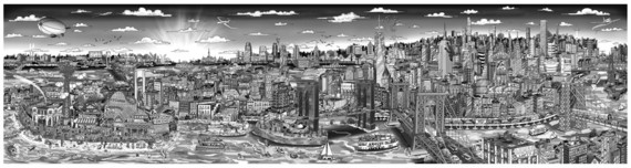 Charles Fazzino 3D Art Charles Fazzino 3D Art Sunset Over Manhattan Island (PR)